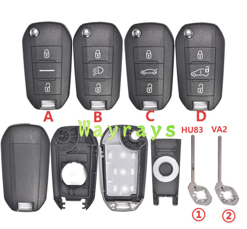 For Citroen Peugeot key shell without logo