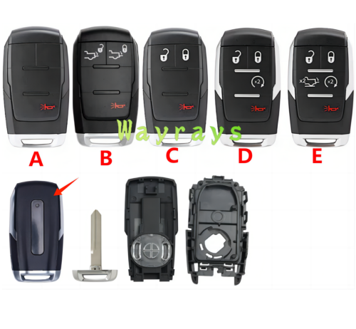 For Chrysler key shell no light    with rectangle logo place