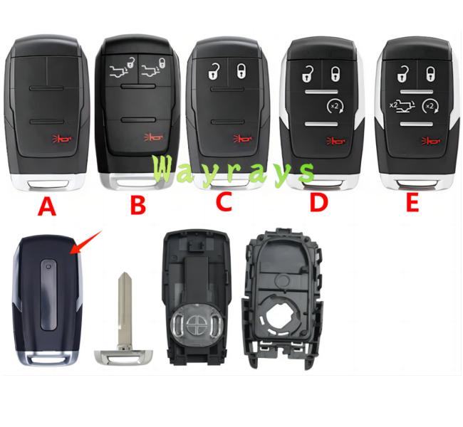 For Chrysler key shell no light with rectangle logo place