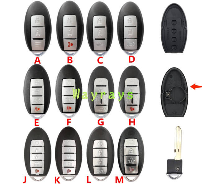 [the battery place on the right part]  For Nissan key shell, without logo without light
