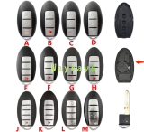 [the battery place on the left part]  For Nissan key shell without logo without light