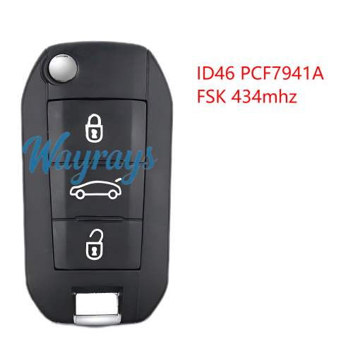 For  Citroen/Peugeot ID46 chip PCF7941A with FSK 434mhz 2/3 button remote key