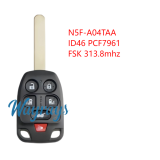 For Honda N5F-A04TAA ID46 chip PCF7961 with FSK 313.8mhz 4+1/5+1 button remote key