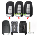 For Hyundai Kia key shell with oval logo place， the Model A  without logo
