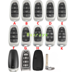 For Hyundai key shell  without logo