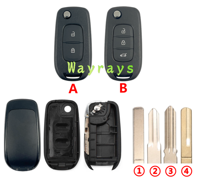 For Renault key shell without logo,if you need other blades or need the model with logo,pls contact your sales