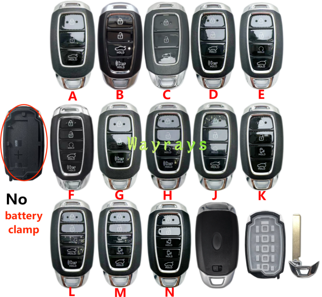 [no battery clamp] For Hyundai key shell  with oval logo place