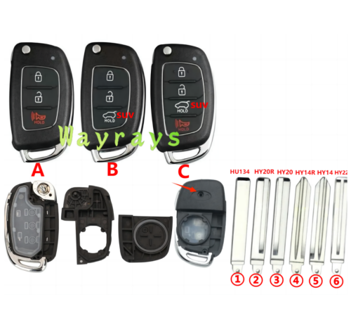 [the screw is on the back ②] For Hyundai key shell with oval logo place