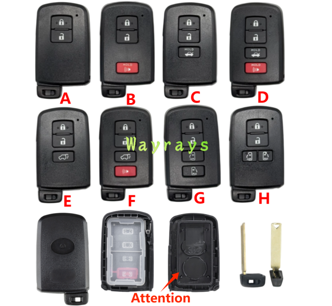 [Model ①] For Toyota key shell with oval logo place