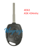 For Ford 4D60/4D63 chip with ASK 434mhz 3 button remote key