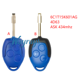 For Ford Transit MK7 6C1T15K601AG 4D63 chip with ASK 434mhz 3 button remote key