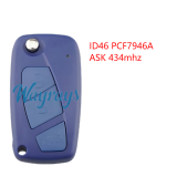 For Fiat Delphi BSI System ID46 chip PCF7946A with ASK 434mhz 2/3 button remote key