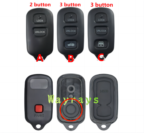 [inside is round] For Toyota key shell without logo