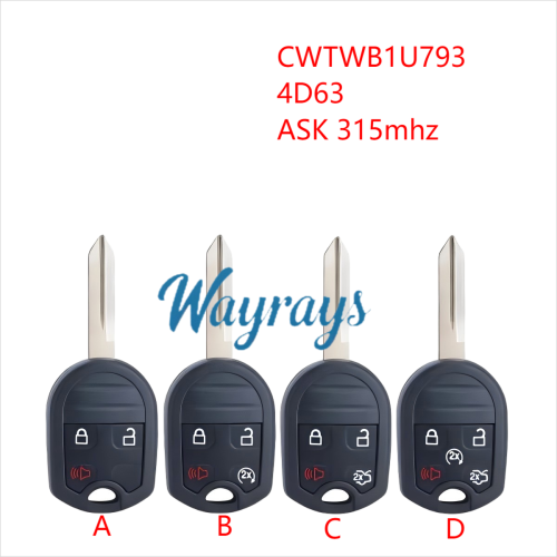 For Ford Edge CWTWB1U793 4D63 chip with ASK 315mhz remote key