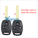 For Honda OUCG8D-382H-A ID48 chip with FSK 434mhz 2/3 button remote key