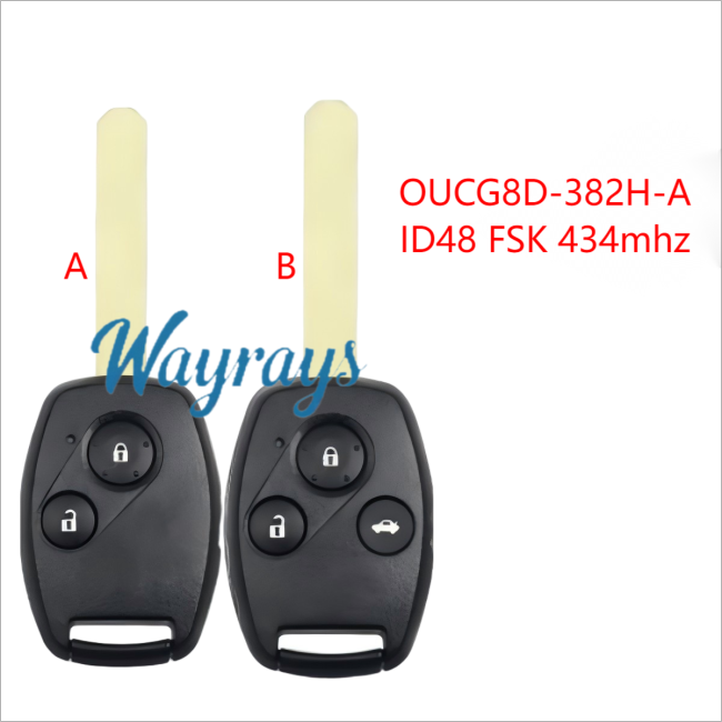 For Honda OUCG8D-382H-A ID48 chip with FSK 434mhz 2/3 button remote key