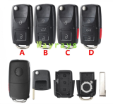 For VW B5 key shell with HU66 blade, head is square with round logo place