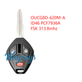 For Mitsubishi OUCG8D-620M-A ID46 chip PCF7936A with FSK 313.8mhz 2+1/3+1 button remote key