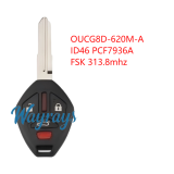 For Mitsubishi OUCG8D-620M-A ID46 chip PCF7936A with FSK 313.8mhz 2+1/3+1 button remote key