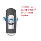 For Mazda SKE13E01/02 ID49 chip PCF7953P/HITAG Pro with FSK 434mhz keyless 2/3/4 button remote key