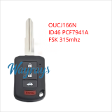 For Mitsubishi OUCJ166N 6370B944/6370B945 ID46 chip PCF7941A with FSK 315mhz 2+1/3+1 button remote key