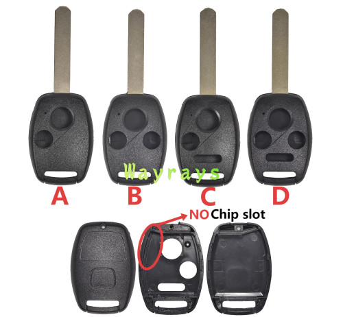 [no chip slot place] For Honda key shell with square logo place