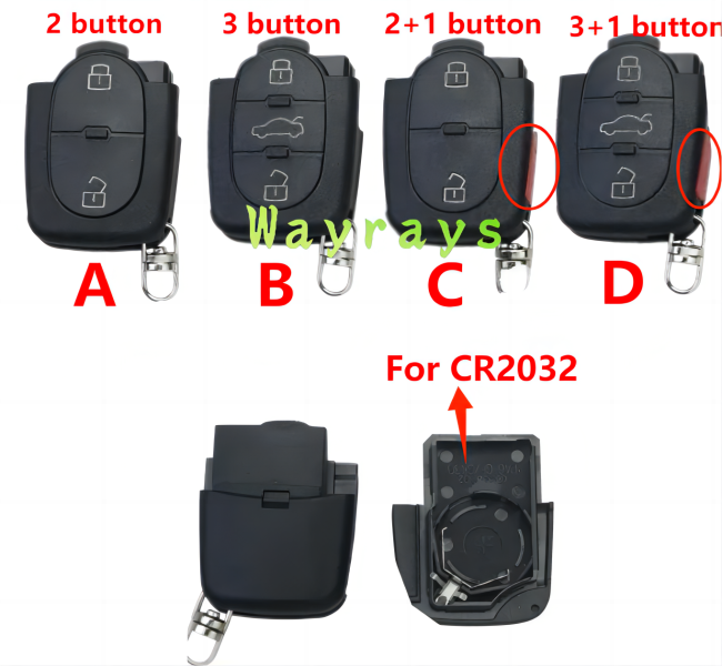 [Big battery model] [Without blade] For VW Audi key shell part
