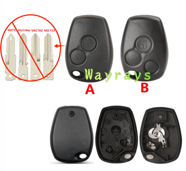 [Without blade,use for NE73 VAC102 NO.153 HU136te blade] For Renault key shell part without logo