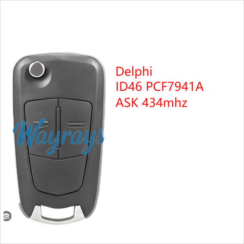 For Opel Corsa D Meriva B Delphi system ID46 chip PCF7941A with ASK 434mhz 2 button remote key