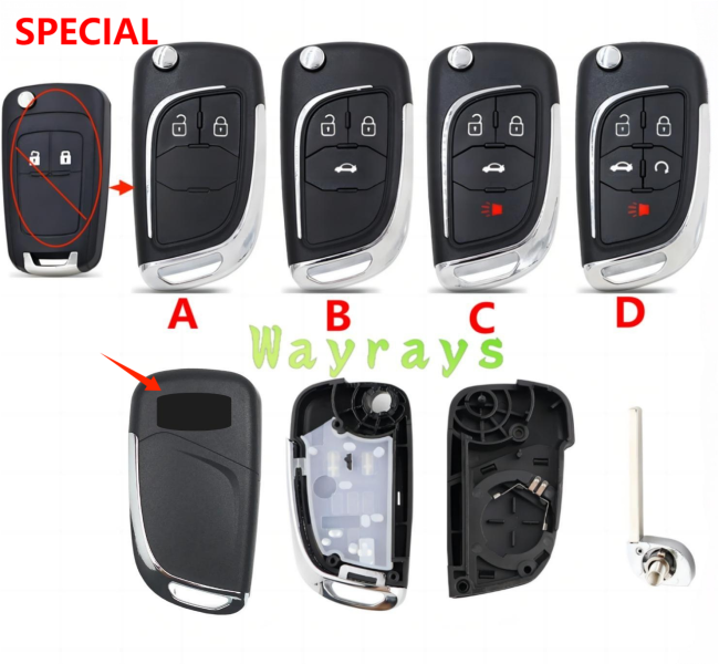 For Chevrolet modified key shell with hu100 blade with OEM cross logo place