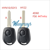 For Ssangyong 4D60 chip with FSK 447mhz 2 button remote key