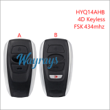 For Subaru HYQ14AHB 4D chip with FSK 434mhz keyless 3/3+1 button remote key