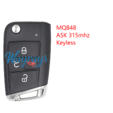 For VW MQB48 chip with ASK 315mhz keyless 3+1 button remote key