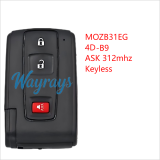 For Toyota MOZB31EG 4D-B9 chip with ASK 312mhz keyless 2+1 button remote key