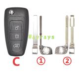 For Ford Focus Mondeo key shell with oval logo place