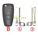 For Ford Focus Mondeo key shell with oval logo place