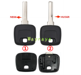 For Volvo transponder key shell  without chip without logo place