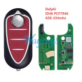 For Alfa Delphi BSI System ID46 chip PCF7946A with ASK 434mhz 3 button remote key