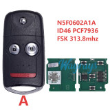 For Acura N5F0602A1A ID46 chip PCF7936A with FSK 313.8mhz 2+1/3+1 button remote key