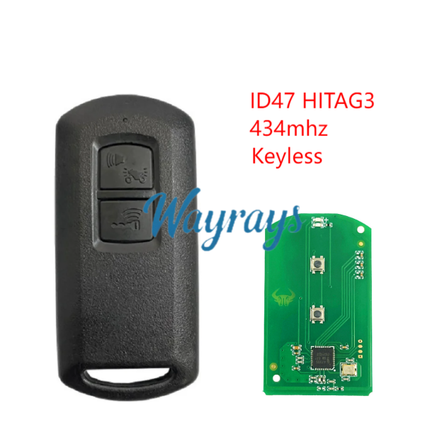 For Motorcycle Honda ID47 chip HITAG3 with 434mhz keyless 2 button remote key