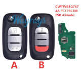 For Benz CWTWB1G767 4A chip PCF7961M with FSK 434mhz 3/3+1 button remote key