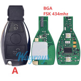 For Benz BGA FSK 434mhz 2/3 button remote key