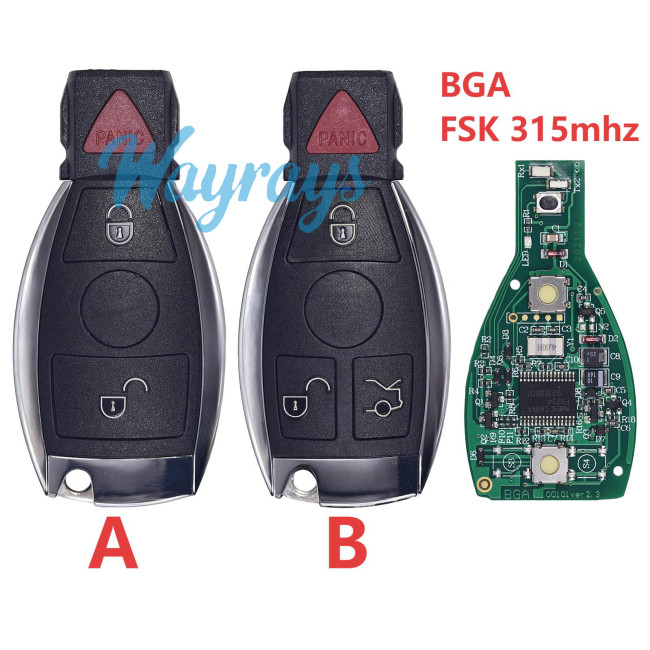 For Benz BGA FSK 315mhz 2+1/3+1 button remote key