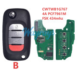 For Benz CWTWB1G767 4A chip PCF7961M with FSK 434mhz 3/3+1 button remote key