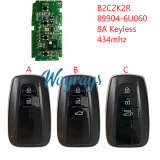 For Toyota B2C2K2R 8A chip with 434mhz keyless 2/3 button remote key remote key