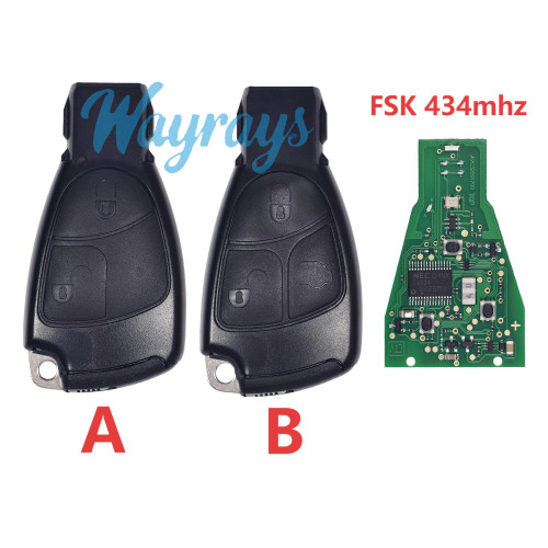 For Benz FSK 434mhz 2/3 button remote key