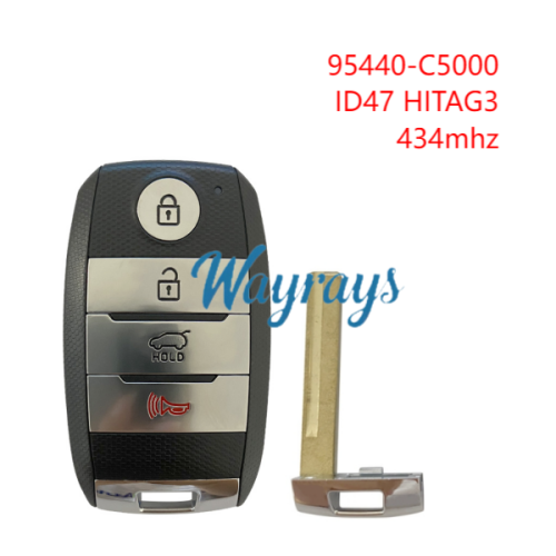 For Kia 95440-C5000 ID47 chip HITAG3 with 434mhz keyless 3+1 button remote key