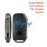 For Kia 95440-D9600 ID47 chip HITAG3 with FSK 434mhz keyless 3+1 button remote key