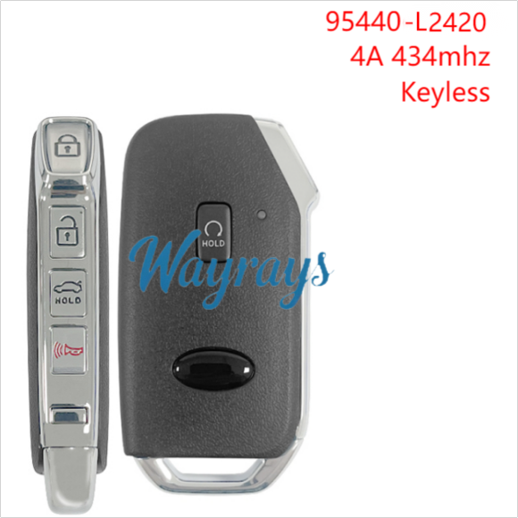 For Kia 95440-L2420 4A chip with FSK 434mhz keyless 4+1 button remote key