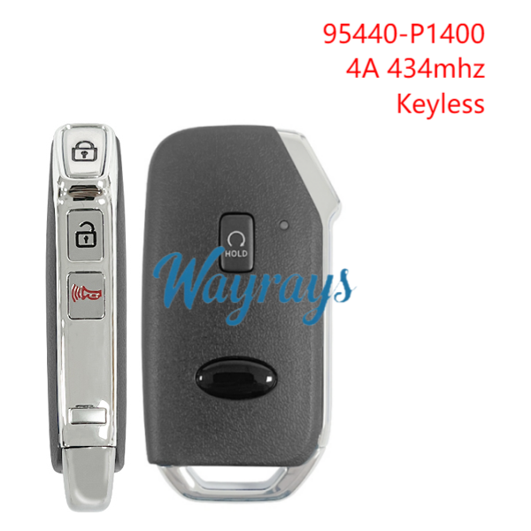 For Kia 95440-P1400 4A chip with FSK 434mhz keyless 3+1 button remote key